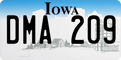 IA license plate DMA209