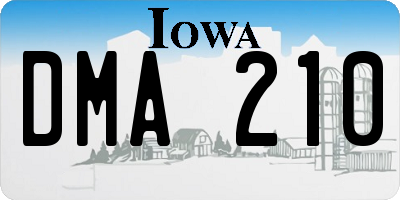 IA license plate DMA210