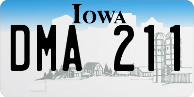 IA license plate DMA211