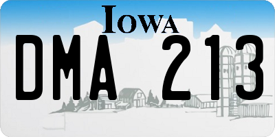 IA license plate DMA213