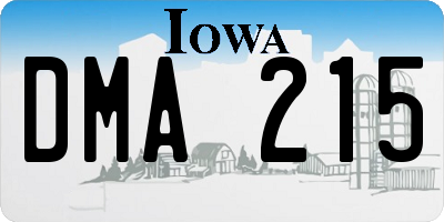 IA license plate DMA215