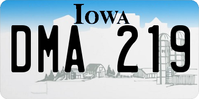IA license plate DMA219