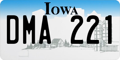 IA license plate DMA221