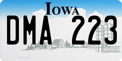 IA license plate DMA223