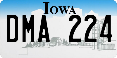 IA license plate DMA224