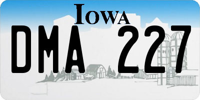 IA license plate DMA227