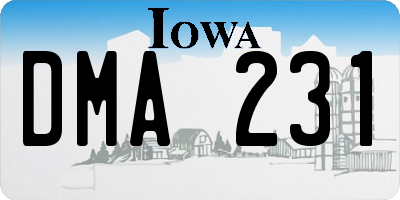 IA license plate DMA231