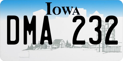 IA license plate DMA232