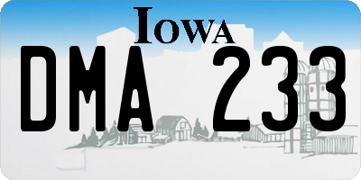IA license plate DMA233