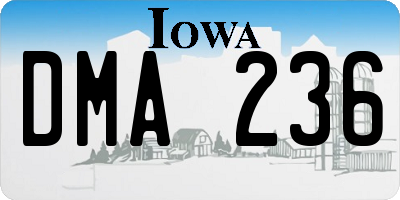 IA license plate DMA236