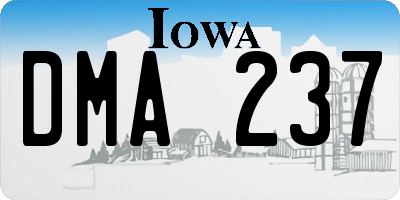 IA license plate DMA237