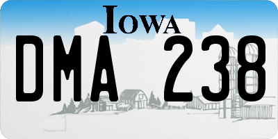 IA license plate DMA238