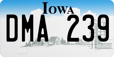IA license plate DMA239