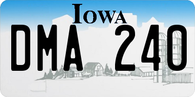 IA license plate DMA240