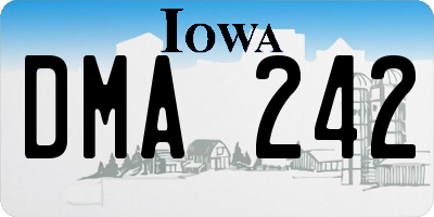 IA license plate DMA242