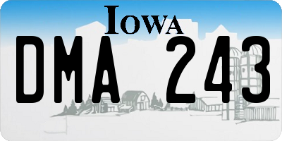 IA license plate DMA243