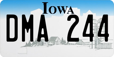 IA license plate DMA244