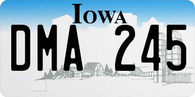 IA license plate DMA245