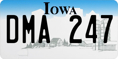 IA license plate DMA247