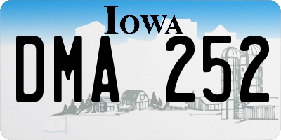 IA license plate DMA252
