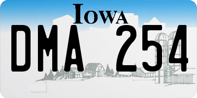 IA license plate DMA254