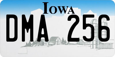 IA license plate DMA256