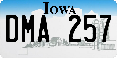 IA license plate DMA257