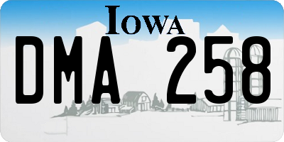 IA license plate DMA258