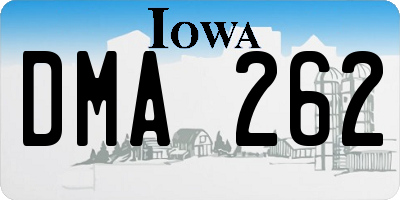 IA license plate DMA262