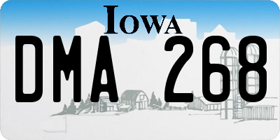 IA license plate DMA268
