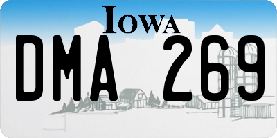 IA license plate DMA269