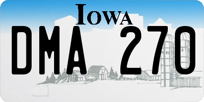IA license plate DMA270