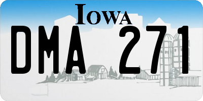 IA license plate DMA271