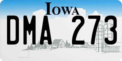 IA license plate DMA273