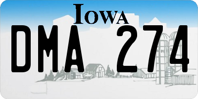 IA license plate DMA274
