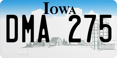 IA license plate DMA275