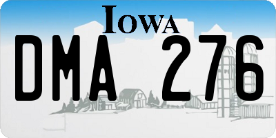 IA license plate DMA276