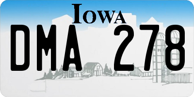IA license plate DMA278