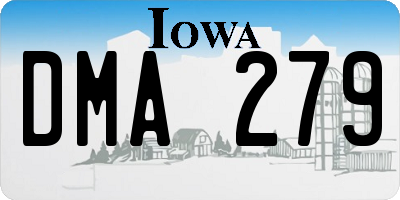 IA license plate DMA279