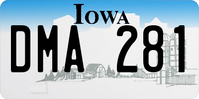IA license plate DMA281