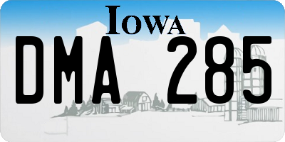 IA license plate DMA285