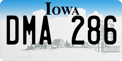 IA license plate DMA286