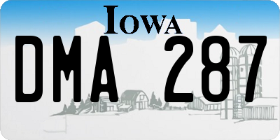 IA license plate DMA287
