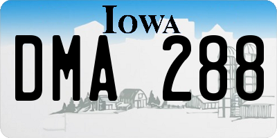 IA license plate DMA288