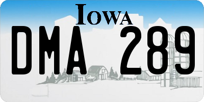 IA license plate DMA289