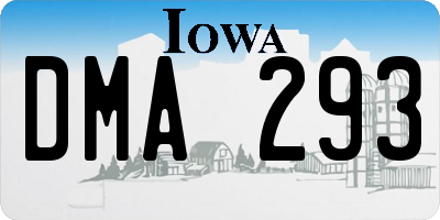 IA license plate DMA293