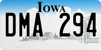 IA license plate DMA294