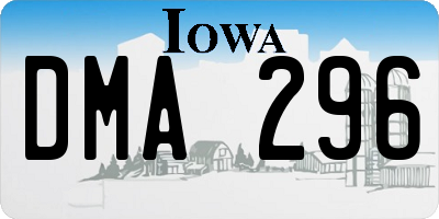 IA license plate DMA296