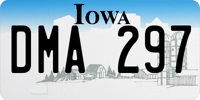 IA license plate DMA297