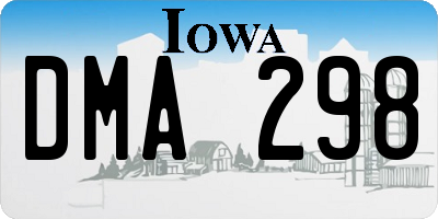 IA license plate DMA298
